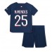 Paris Saint-Germain Nuno Mendes #25 Babykleding Thuisshirt Kinderen 2023-24 Korte Mouwen (+ korte broeken)
